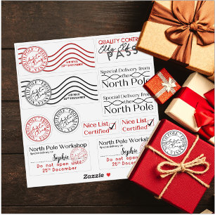 Christmas Personalized North Pole Santa Stickers