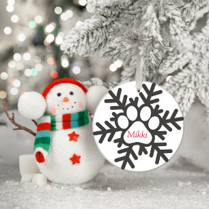 Christmas personalized Paw Metal Tree Decoration