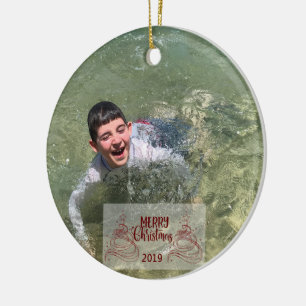 Christmas Personalized Typography Ceramic Tree Decoration