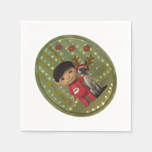 Christmas Pet Friend Napkin