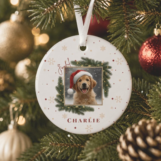 Christmas Pet Photo – Personalised Keepsake Glass Tree Decoration (Creator Uploaded)