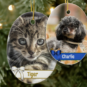 Christmas Pets Double-sided Photo Ornament