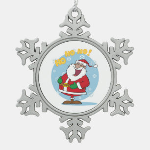 Christmas Pewter Snowflake Ornament/Santa Ornament