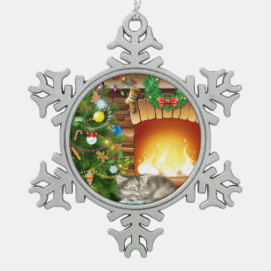 Christmas pewter snowflake ornament. snowflake pewter christmas ornament