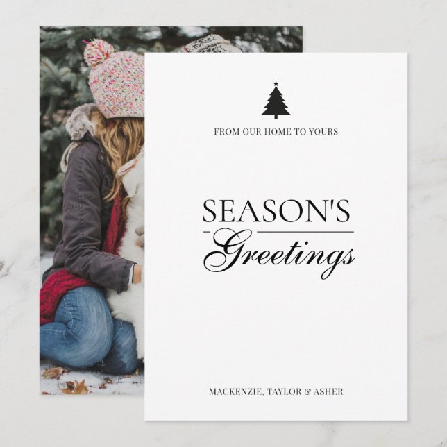 Christmas Photo and Text Personalised Simple Holiday Card (Front/Back)