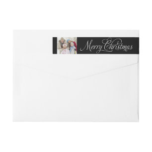 Christmas Photo Black Wrap Around Label