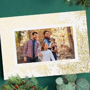 Christmas Photo Botanical SnowFlake Gold