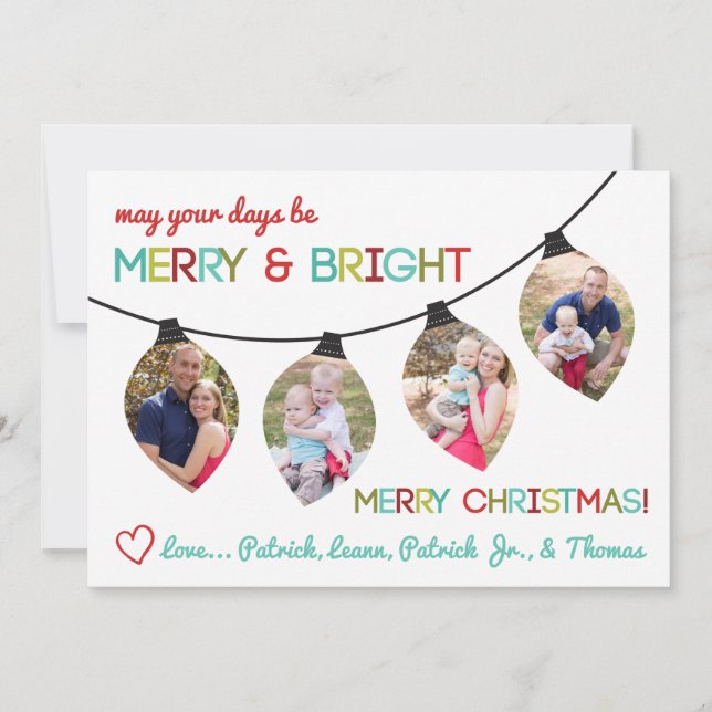 Christmas Photo Card, Christmas Lights, Holidays Holiday Card (Front)