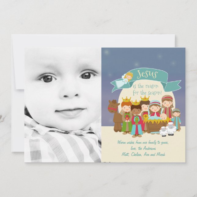 Christmas Photo Card - Nativity Scene (Front)