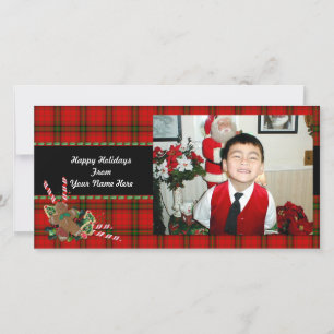 Christmas photo card plaid