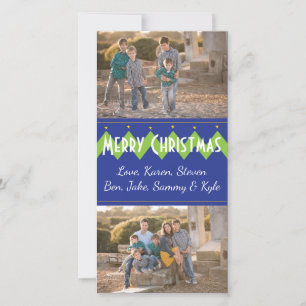 Christmas Photo Card/white envelope "Chevron Tree" Holiday Card