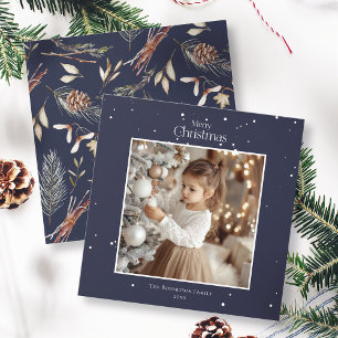 Christmas Photo Card with Winter Pattern