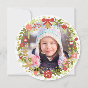 Christmas Photo Cards Festive Wreath