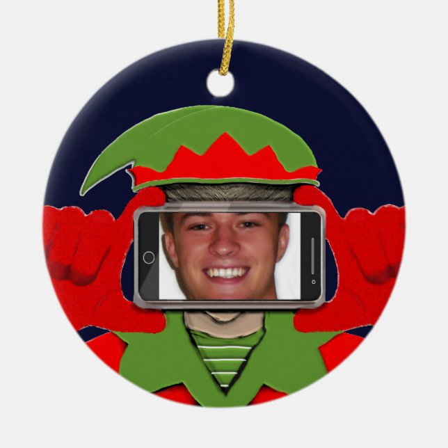 Christmas Photo Ceramic Tree Decoration (Front)