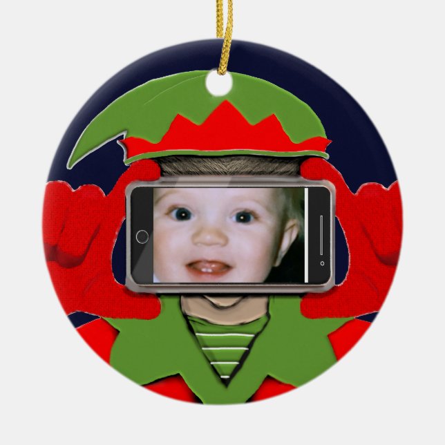 Christmas Photo Ceramic Tree Decoration (Front)