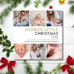 Christmas Photo Collage Birth Announcement<br><div class="desc">Spread the joy of a special Christmas birth with this elegant modern holiday birth announcement card. Personalise the front with your 6 special photos,  baby's name and birth stats,  and holiday message. The reverse features pretty falling snowflakes frost background. Designed by Thisisnotme©</div>