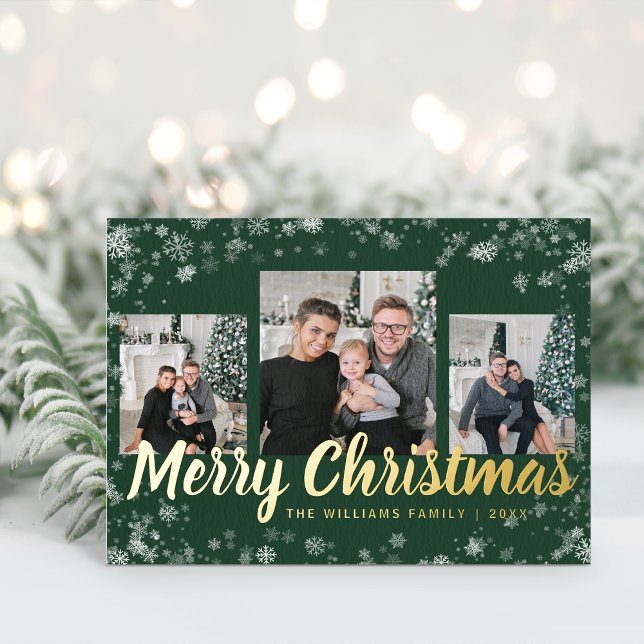 Christmas Photo Collage Gold (Christmas Photo Collage Gold Foil Holiday Card
)