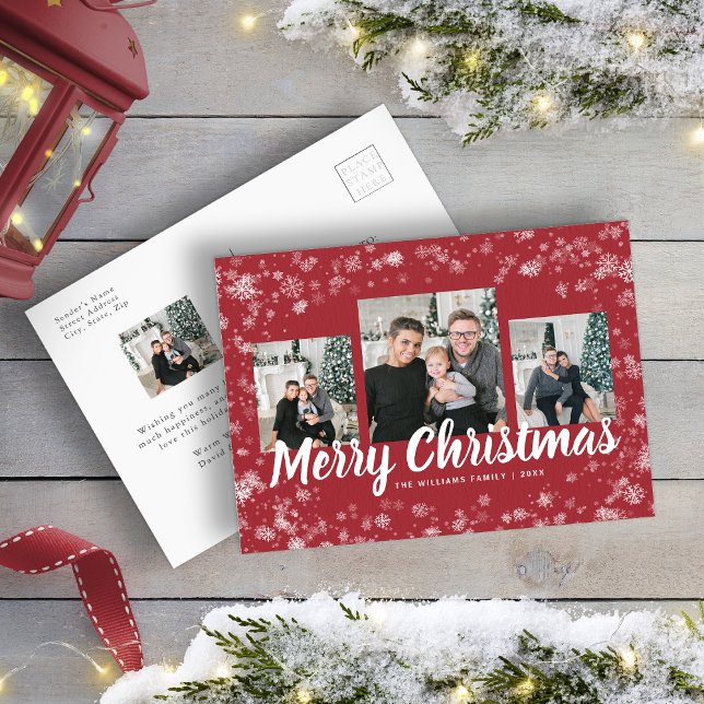 Christmas Photo Collage Holiday Postcard (Christmas Photo Collage Holiday Postcard)