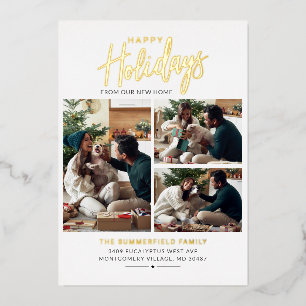 Christmas Photo Collage Pet Script Moving Gold