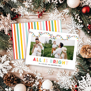 Christmas photo collage rainbow cute fun holiday card