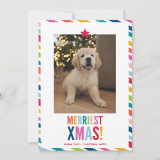 CHRISTMAS PHOTO cute modern minimal bold colours Holiday Card