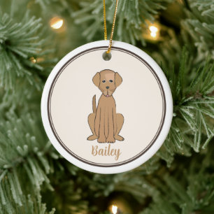 Christmas Photo Cute Puppy Dog Labrador Ceramic Tree Decoration