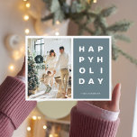 Christmas Photo Family | Happy Holidays Blue Postcard<br><div class="desc">Christmas Photo Family | Happy Holidays Blue</div>