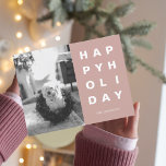 Christmas Photo Family | Happy Holidays Pink Postcard<br><div class="desc">Christmas Photo Family | Happy Holidays Pink</div>