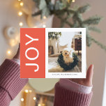 Christmas Photo Family | Orange Joy Holiday  Postcard<br><div class="desc">Christmas Photo Family | Orange Joy Holiday</div>