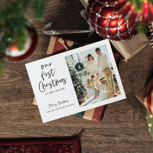 Christmas Photo Family Our First Christmas Postc Postcard