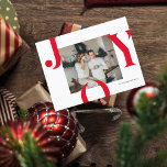 Christmas Photo Family | Red Joy Postcard<br><div class="desc">Christmas Photo Family | Red Joy</div>