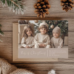 Christmas Photo Family | Red Joy Postcard<br><div class="desc">Celebrate the spirit of the season with our elegant Christmas postcard in soft neutral tones. Featuring your favourite family photo and customisable text that reads, "This is Christmas, " along with a personalised name, this card adds a heartfelt touch to your holiday greetings. Perfect for sharing joy with loved ones,...</div>