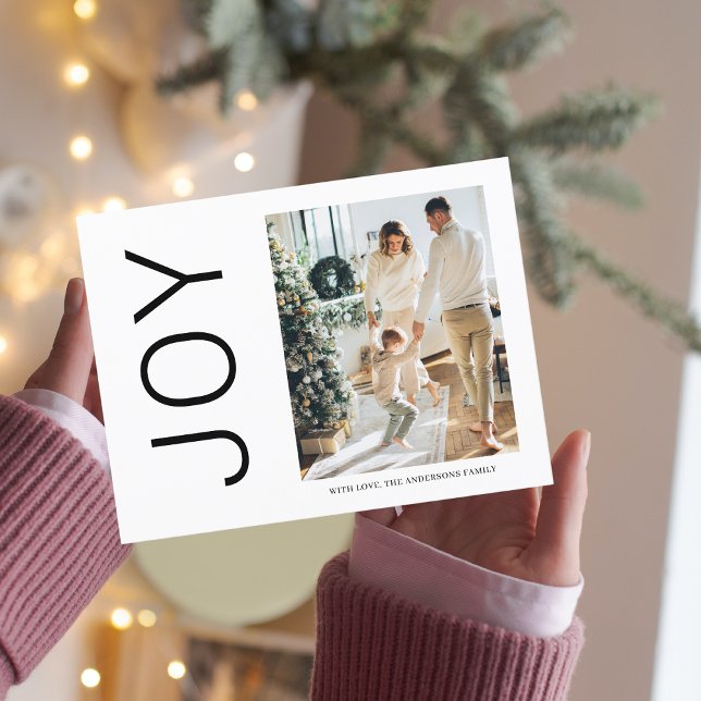 Christmas Photo Family | Simple Joy Holiday  Postcard (Creator Uploaded)