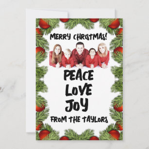 CHRISTMAS PHOTO FLAT SCRIPT GREETING CARD CUSTOM