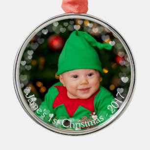 Christmas Photo Floating Hearts Ornament