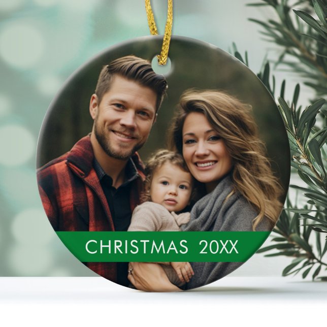 Christmas Photo Frame - Modern Ceramic Tree Decoration (Personalized Christmas Photo Ornament)