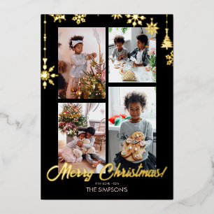 Christmas Photo Greeting Card   Foil Lettering