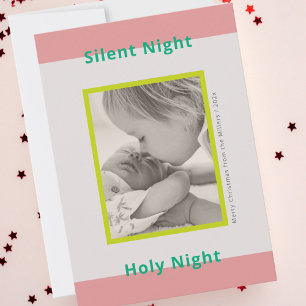 Christmas photo greeting newborn baby holiday card