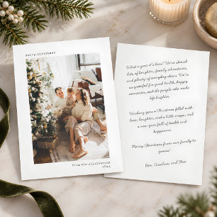 Christmas Photo Handwritten Script Letter White Holiday Card