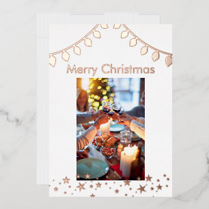 Christmas Photo Holiday Card, Foil Holiday Card