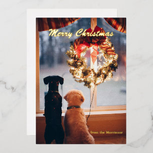 Christmas Photo Holiday Card, Foil Holiday Card