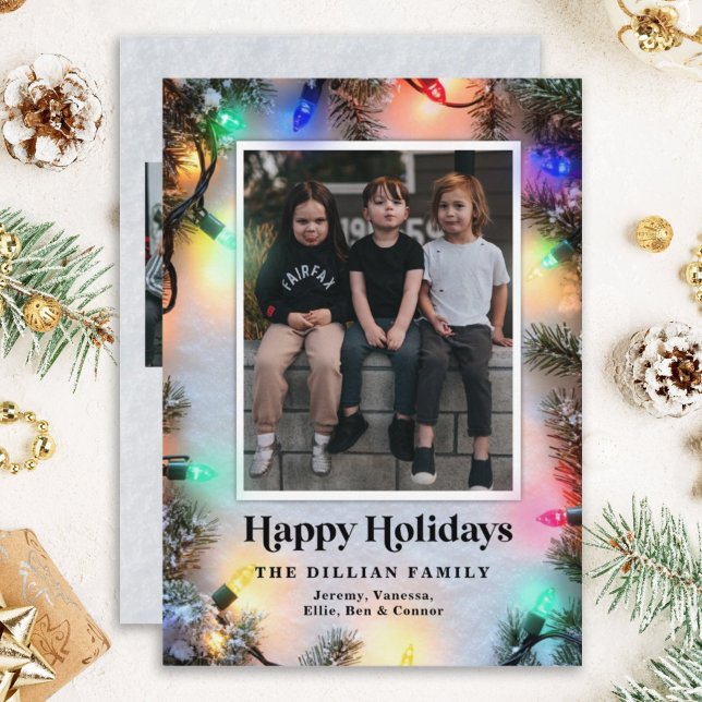 Christmas photo holiday card Modern Festive lights (Creator Uploaded)