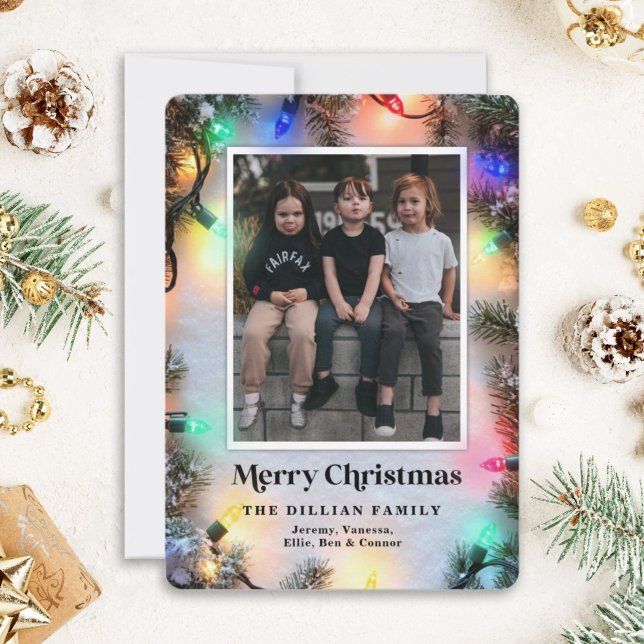 Christmas photo holiday card Modern Festive lights (Creator Uploaded)