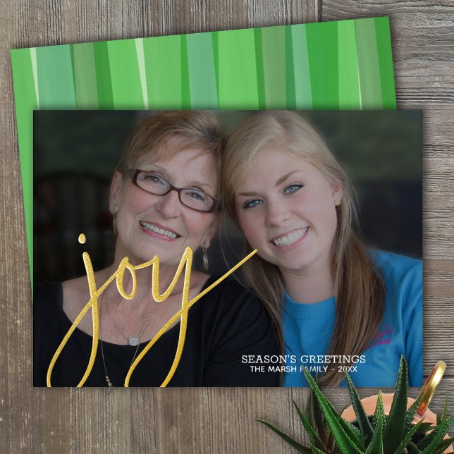 Christmas Photo Horizontal - JOY watercolor gold (Creator Uploaded)