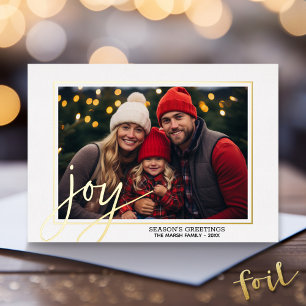 Christmas Photo Horizontal Script Gold JOY in real