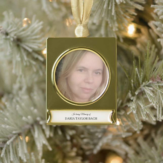  Christmas Photo In loving Memory Banner Ornament (Tree)
