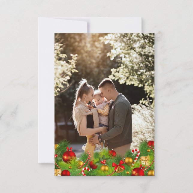 Christmas photo monogram Christmas cards (Front)