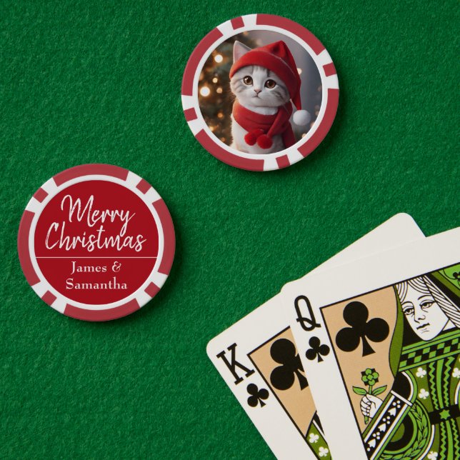 Christmas Photo Personalised Poker Chips (Poker Table (Double))