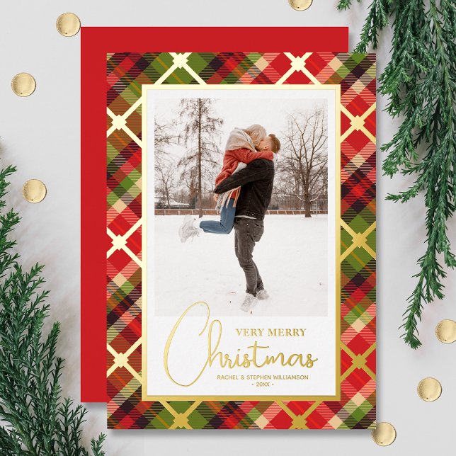 Christmas Photo Plaid Gold (Creator Uploaded)