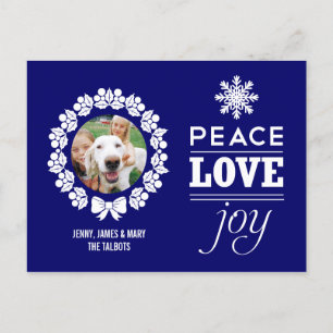 Christmas Photo Postcard - Peace, Love, and Joy